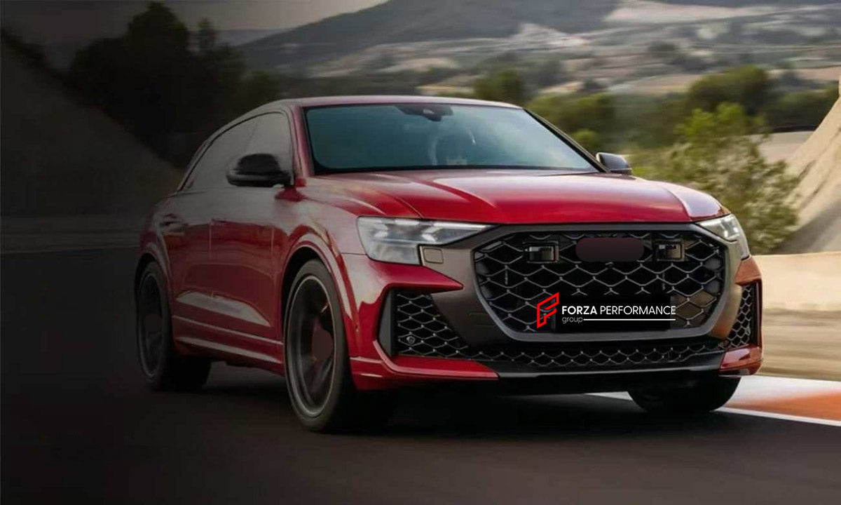 CONVERSION BODY KIT for AUDI Q8 4M 2018 - 2023 UPGRADE to RS Q8 4M FACELIFT 2024+ FORZA PERFORMANCE custom fit RS Q8 Style

Set includes:
Front Bumper Assembly
Front Grille
Rear Bumper Assembly
Rear Diffuser
Exhaust Tips

Material: Plastic

NOTE: Professional installation is required.