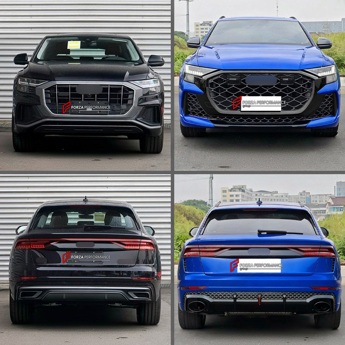 CONVERSION BODY KIT for AUDI Q8 4M FACELIFT 2024+ UPGRADE to AUDI RSQ8 4M FACELIFT 2024+

Set includes:

Front Bumper Assembly
Rear Bumper Assembly
Exhaust Tips
Material: Plastic

Note: Professional installation is required.