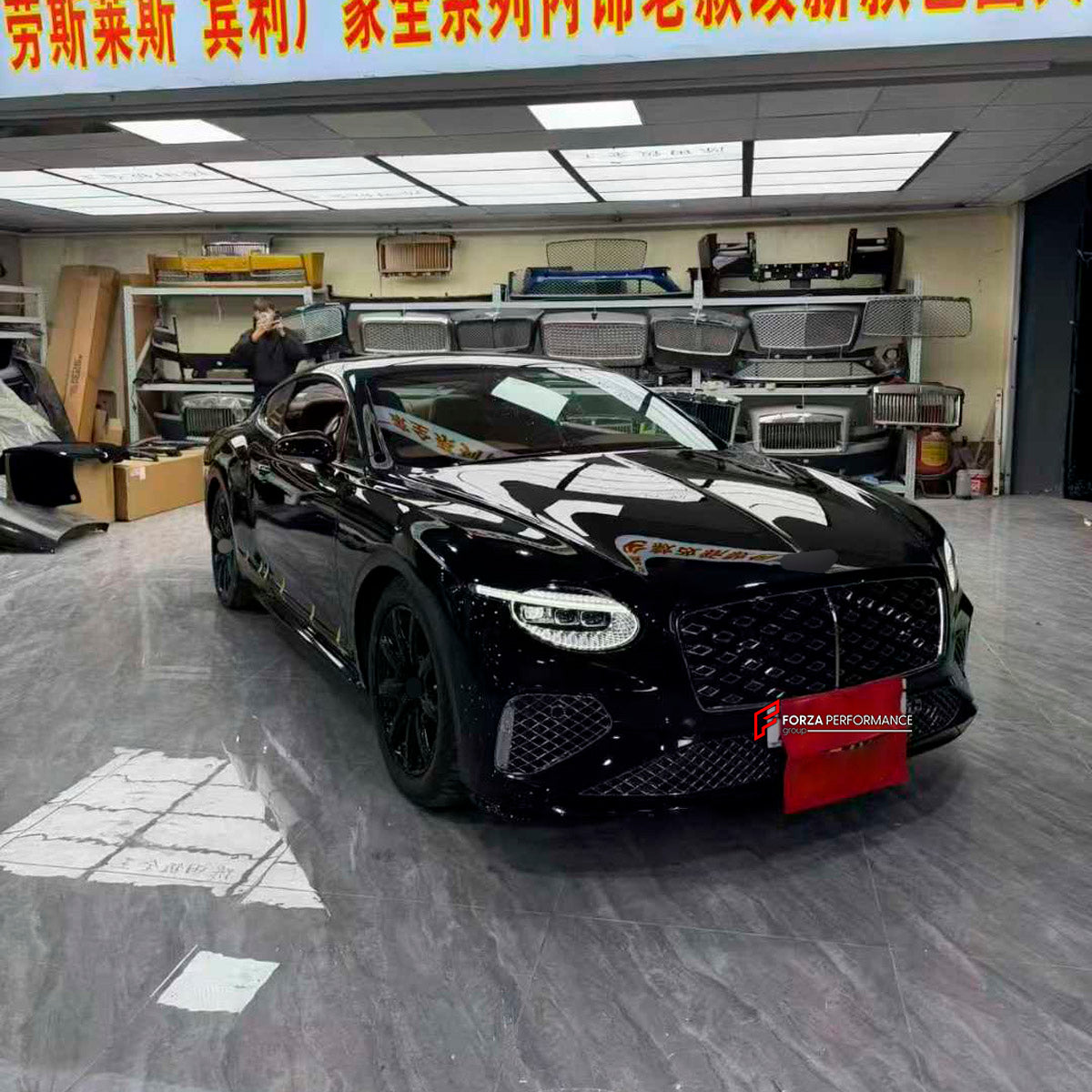 CONVERSION BODY KIT for BENTLEY CONTINENTAL GT 2004 - 2011 upgrade to CONTINENTAL GT 2025+

Set includes:

Front Bumper
Headlights
Front Grille
Front Bumper Meshes
Front Fenders
Doors
Side Skirts
Rear Fenders
Trunk Lid
Rear Bumper
Tail Lights
Exhaust Tips

Note: Professional installation is required.
