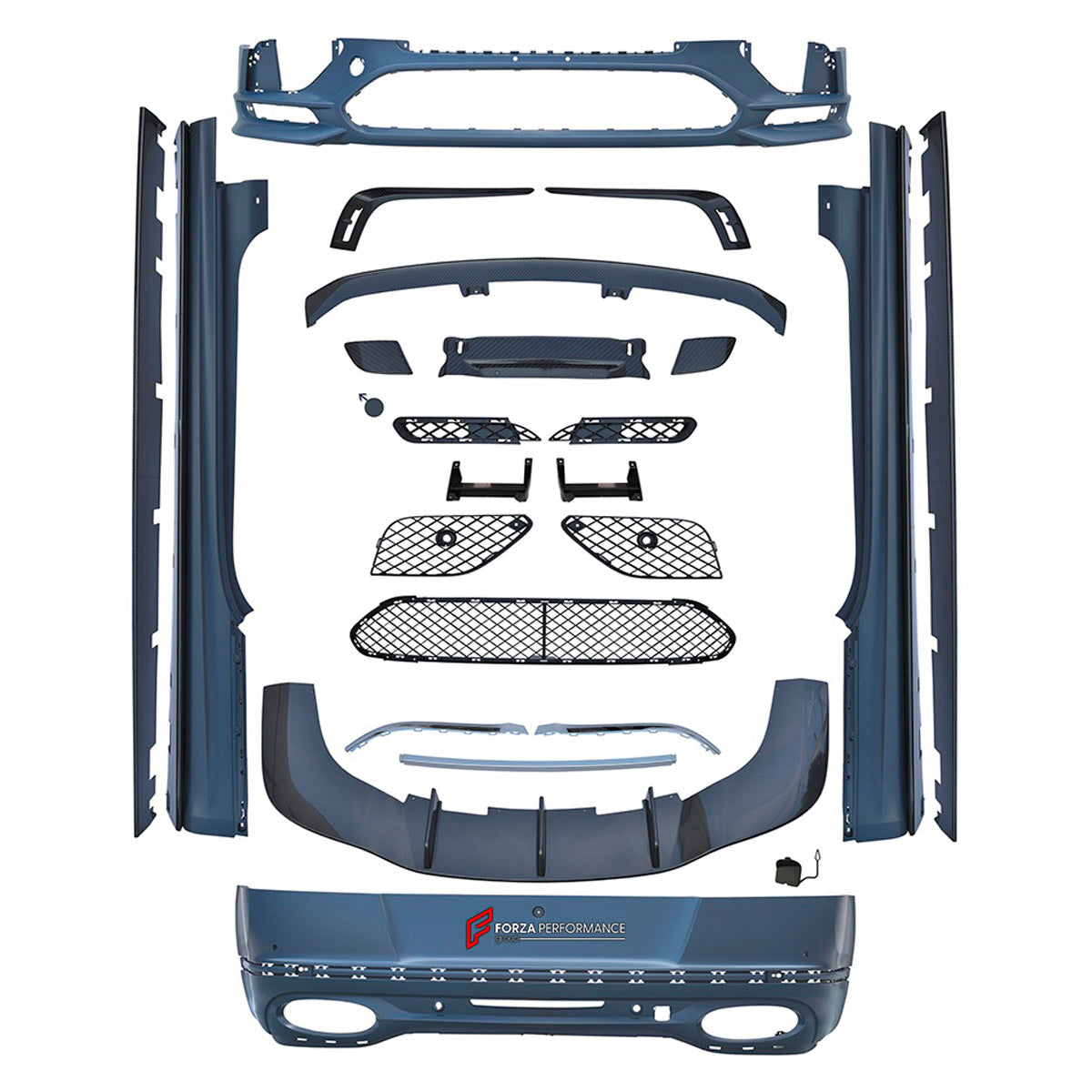 CONVERSION UPGRADE FACELIFT OLD TO NEW BODY KIT for Bentley Continental GT 2016 - 2019 to Continental GT Supersport 2016 - 2019
Set includes:

Front Lip
Front Bumper Assembly
Front Grille
Hood Bonnet
Side Skirts
Rear Spoiler Wing
Rear Bumper Assembly
Material: Plastic

NOTE: Professional installation is required.