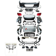 CONVERSION UPGRADE FACELIFT OLD TO NEW BODY KIT for Bentley Flying Spur 2005 - 2019 to Flying Spur 2025+
Set includes:

Front Lip
Front Bumper Assembly
Front Grille
License Plate
Hood Bonnet
Front Fenders
Rear Fenders
Trunk Lid
Rear Bumper Assembly
Exhaust Tips
Material: Plastic

NOTE: Professional installation is required.