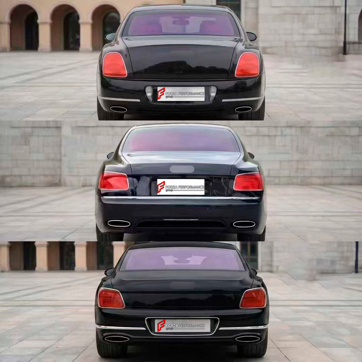 CONVERSION UPGRADE FACELIFT OLD TO NEW BODY KIT for Bentley Flying Spur 2005 - 2019 to Flying Spur 2025+
Set includes:

Front Lip
Front Bumper Assembly
Front Grille
License Plate
Hood Bonnet
Front Fenders
Rear Fenders
Trunk Lid
Rear Bumper Assembly
Exhaust Tips
Material: Plastic

NOTE: Professional installation is required.