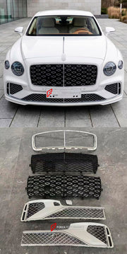CONVERSION UPGRADE FACELIFT OLD TO NEW BODY KIT for Bentley Flying Spur 2005 - 2019 to Flying Spur 2025+
Set includes:

Front Lip
Front Bumper Assembly
Front Grille
License Plate
Hood Bonnet
Front Fenders
Rear Fenders
Trunk Lid
Rear Bumper Assembly
Exhaust Tips
Material: Plastic

NOTE: Professional installation is required.