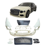 Conversion Body Kit for Bentley Flying Spur 2010 to 2020+  Set include:   Front lip Hood Center Grille Lower mesh Rear bumper Fenders Taillights Headlights Hood Material: Plastic 