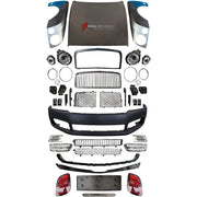 CONVERSION UPGRADE FACELIFT OLD TO NEW BODY KIT for Bentley Mulsanne 2009 - 2016 to Mulsanne 2017+
Set includes:

Front Lip
Front Bumper Assembly
Front Grille
License Plate
Fender Vents
Rear Bumper Headlight
Tail Lights
Material: Plastic

NOTE: Professional installation is required.