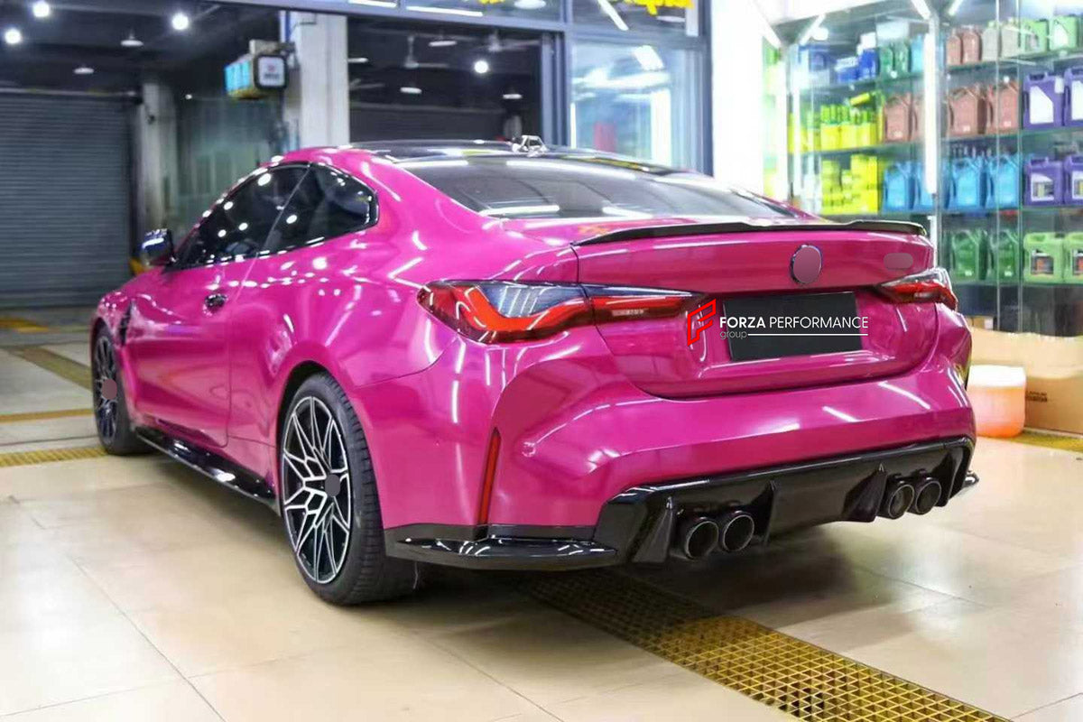 CONVERSION BODY KIT for BMW 4 SERIES G22 G23 2020 - 2024 UPGRADE to M4 G82 G83 2021 - 2024

Set includes:
Front Bumper Assembly
Front Grille
Hood Bonnet
Side Skirts
Rear Bumper Assembly
Exhaust Tips

Material: Plastic

NOTE: Professional installation is required.