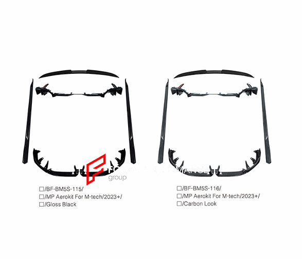 CONVERSION BODY KIT for BMW 5 SERIES G60 G68 2023+ UPGRADE to M5 G90 G99 F95 2024+





&nbsp;M-Tech body kit includes:

Front Bumper
Grille
Side Skirts
Rear Bumper
Rear Diffuser

Material: Plastic

Mp aero kit includes:

Front Lip
Side Skirts
Rear Diffuser
Rear Spoiler

Material: Plastic

Note: Professional installation is required.

Each part can be sent separately. If you need a specific part, please contact us.

Please let us know what product are you interested in exactly.

Contact us for pricing.

Pay