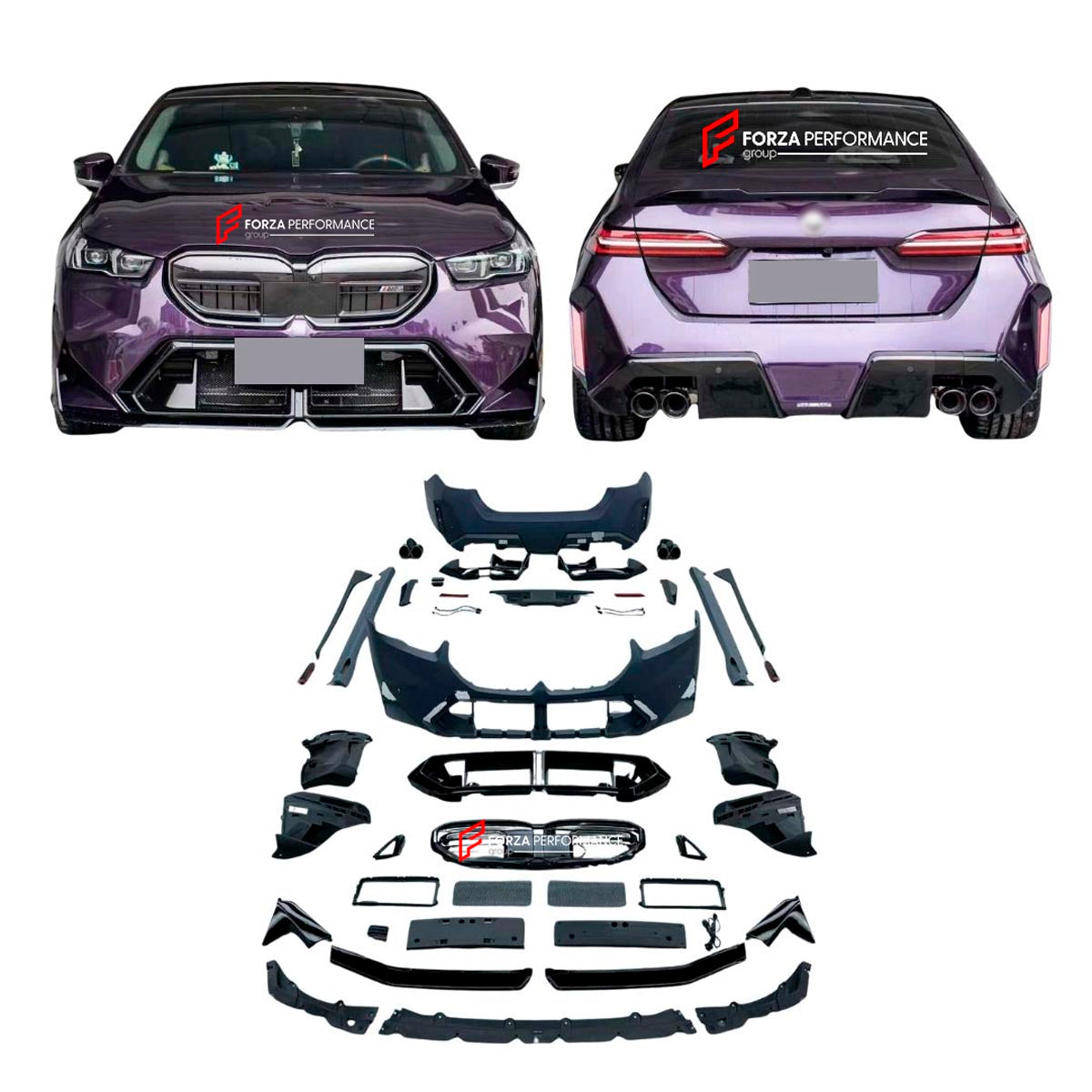 CONVERSION UPGRADE FACELIFT OLD TO NEW BODY KIT for BMW G60/G68 2024+ to M5 G90 2025+ FACELIFT
Set includes:

Front Bumper
Front Grille
Side Skirts
Rear Diffuser
Material: Plastic

NOTE: Professional installation is required.