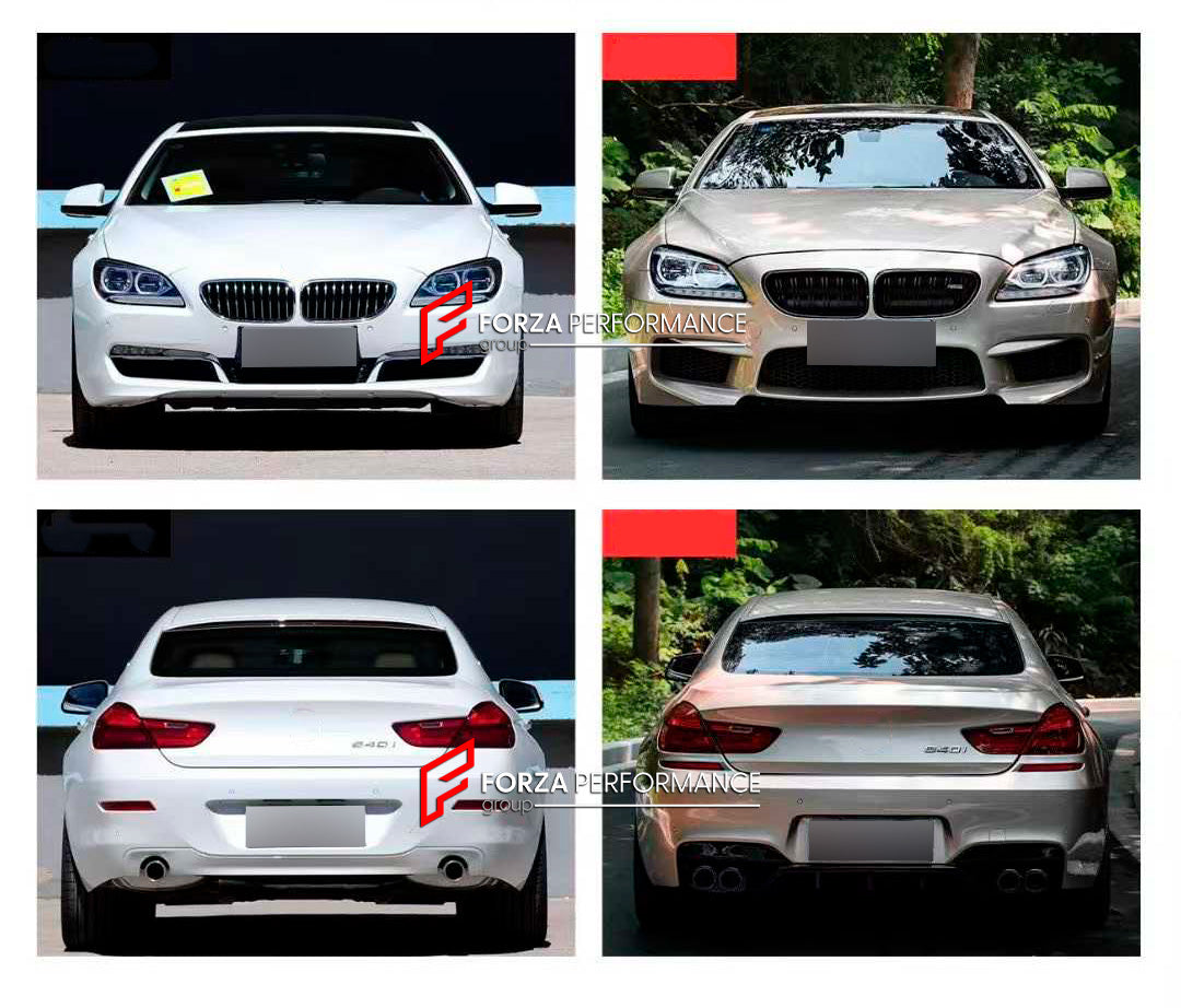 CONVERSION BODY KIT for BMW 6 SERIES F06 2011 - 2015 UPGRADE to M6 F06 2012 - 2015

Set includes:

Front Lip
Front Bumper Assembly
Front Grille
Front Fenders
Side Skirts
Rear Bumper Assembly
Rear Diffuser

Material: Plastic

NOTE: Professional installation is required

Payment ►

Visa

Mastercard

PayPal with a credit card (add 4.4% at checkout)
Payoneer
Cryptocurrency
Shipment ►
By express DHL/UPS/TNT/FedEx
To the local international airport
Special line by air
Special line by the sea
To Europe and the UK 