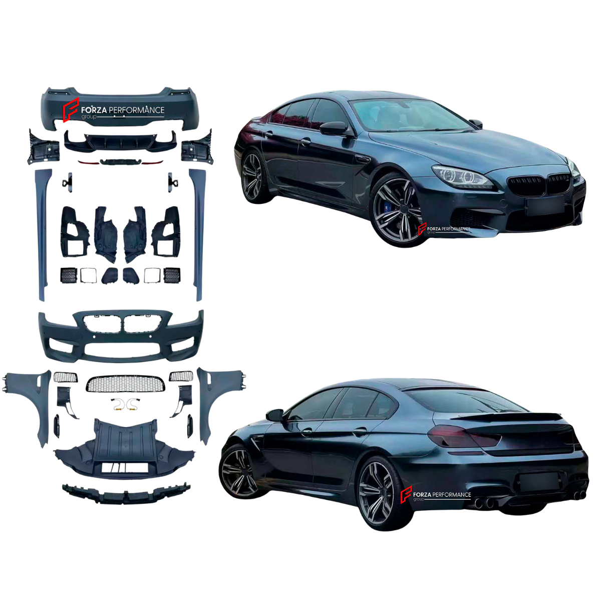 CONVERSION BODY KIT for BMW 6 SERIES F06 2011 - 2015 UPGRADE to M6 F06 2012 - 2015

Set includes:

Front Lip
Front Bumper Assembly
Front Grille
Front Fenders
Side Skirts
Rear Bumper Assembly
Rear Diffuser

Material: Plastic

NOTE: Professional installation is required

Payment ►

Visa

Mastercard

PayPal with a credit card (add 4.4% at checkout)
Payoneer
Cryptocurrency
Shipment ►
By express DHL/UPS/TNT/FedEx
To the local international airport
Special line by air
Special line by the sea
To Europe and the UK 