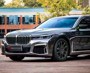 CONVERSION UPGRADE FACELIFT OLD TO NEW BODY KIT for BMW 7 Series F01 F02 2008 - 2015 to G11 G12 2015 - 2022
Set includes:

Front Lip
Front Bumper Assembly
Front Grille
License Plate
Hood Bonnet
Front Fenders
Body Side Door Moldings
Rear Diffuser
Rear Bumper Assembly
Exhaust Tips
Material: Plastic

NOTE: Professional installation is required.