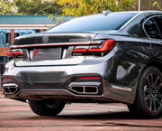CONVERSION UPGRADE FACELIFT OLD TO NEW BODY KIT for BMW 7 Series F01 F02 2008 - 2015 to G11 G12 2015 - 2022
Set includes:

Front Lip
Front Bumper Assembly
Front Grille
License Plate
Hood Bonnet
Front Fenders
Body Side Door Moldings
Rear Diffuser
Rear Bumper Assembly
Exhaust Tips
Material: Plastic

NOTE: Professional installation is required.