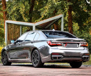 CONVERSION UPGRADE FACELIFT OLD TO NEW BODY KIT for BMW 7 Series F01 F02 2008 - 2015 to G11 G12 2015 - 2022
Set includes:

Front Lip
Front Bumper Assembly
Front Grille
License Plate
Hood Bonnet
Front Fenders
Body Side Door Moldings
Rear Diffuser
Rear Bumper Assembly
Exhaust Tips
Material: Plastic

NOTE: Professional installation is required.