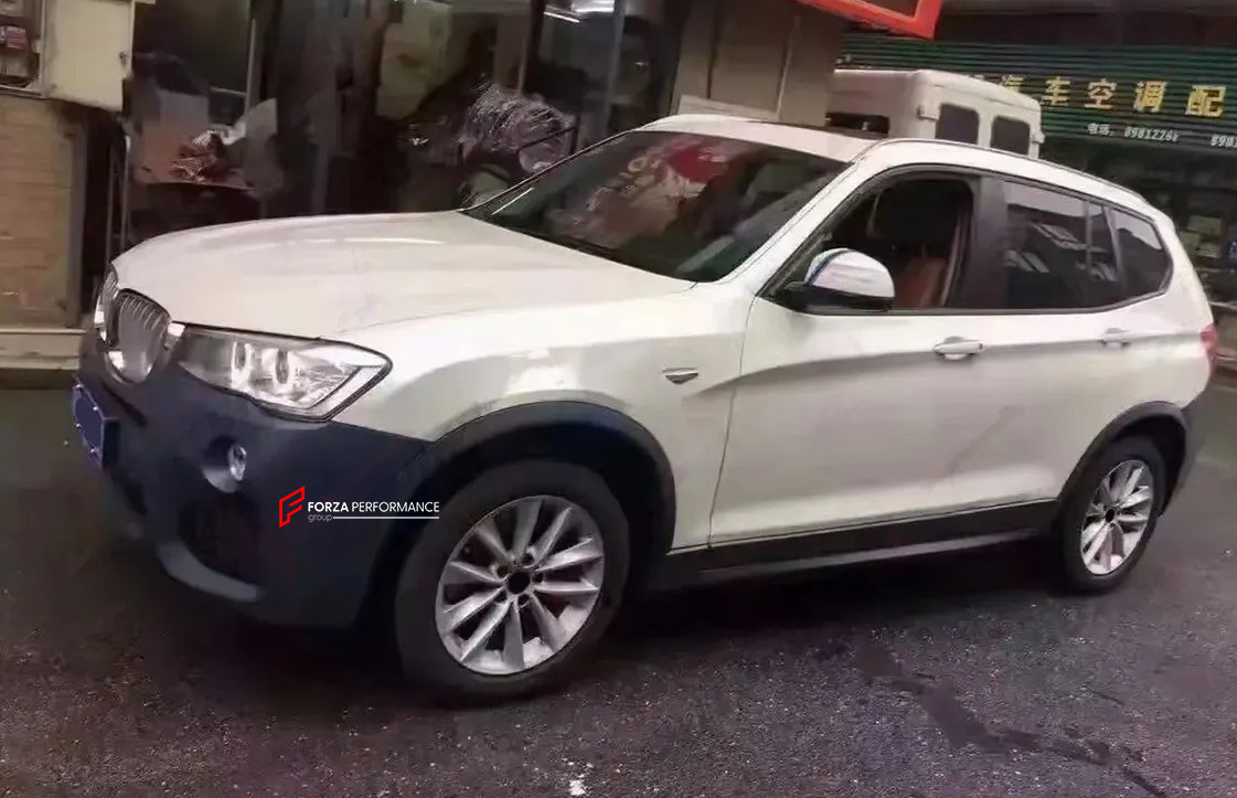 CONVERSION BODY KIT for BMW X3 F25 2010 - 2013 UPGRADE to X3 F25 LCI FACELIFT 2014 - 2017



Set includes:

Front Bumper
Front Grille
Headlights
Side Fenders
Side Skirts
Side Trims
Rear Bumper Assembly

Material: Plastic

NOTE: Professional installation is required.



Payment ►
Visa

Mastercard

PayPal with a credit card (add 4.4% at checkout)
Payoneer
Cryptocurrency
Shipment ►
By express DHL/UPS/TNT/FedEx
To the local international airport
Special line by air
Special line by the sea
To Europe and the UK b