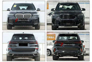 CONVERSION BODY KIT for BMW X5 G05 LCI 2023+ UPGRADE to X5M F95 LCI 2023+

Set includes:
Front Bumper Assembly
Front Grille
Fender Flares
Rear Bumper Assembly
Rear Diffuser
Exhaust Tips

Material: Plastic

NOTE: Professional installation is required.
