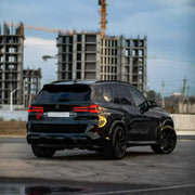CONVERSION BODY KIT for BMW X5 G05 LCI 2023+ UPGRADE to X5M F95 LCI 2023+

Set includes:
Front Bumper Assembly
Front Grille
Fender Flares
Rear Bumper Assembly
Rear Diffuser
Exhaust Tips

Material: Plastic

NOTE: Professional installation is required.