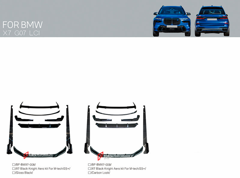 CONVERSION BODY KIT for BMW X7 G07 2018 - 2022 UPGRADE to X7 G07 LCI FACELIFT 2022+