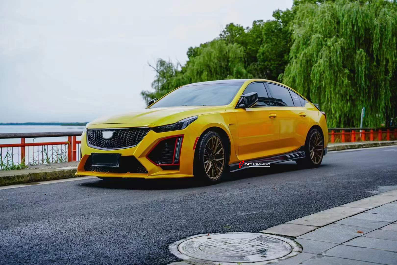 CONVERSION BODY KIT FOR CADILLAC CT5 UPGRADE TO CT5 BLACKWING GT SPORT STYLE

Set include:  

Front Bumper
Side Fenders
Side Skirts

Material: Plastic