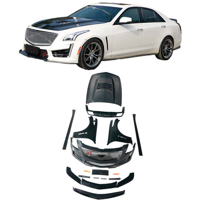 CONVERSION BODY KIT for CADILLAC CTS 2013-2018 UPGRADE to CTS-V 2013-2018 FACELIFT

Set includes:

Front Lip
Front Bumper
Hood Bonnet
Side Fenders
Side Skirts
Rear Diffuser
Rear Spoiler

Material: Carbon fiber + Fiberglass

Note: Professional installation required

* Each part can be sent separately. If you need, please contact us.

Payment ►
Visa
Mastercard
PayPal with a credit card (add 4.4% at checkout)
Payoneer
Cryptocurrency

Shipment ►
By express DHL/UPS/TNT/FedEx
To the local international airport
Sp