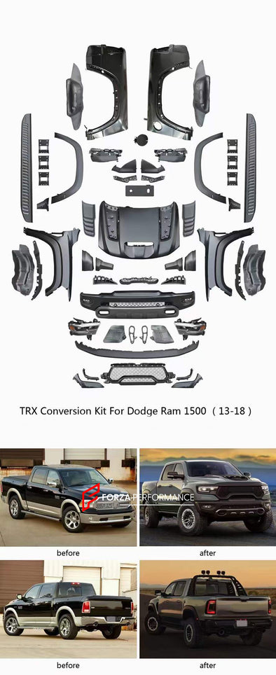 CONVERSION BODY KIT FOR DODGE RAM 1500 2013-2018 UPGRADE TO RAM TRX