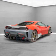 CONVERSION BODY KIT FOR FERRARI 488 2015 - 2020 upgrade to PISTA

Set includes:

Front Lip
Front Bumper Mesh
Front Bumper Trims
Front Bumper with Air Vent
Front Lid with Air Vent
Central Cosmetic Cover
Cosmetic Trims
Luggage
Front Wheelhouse
Side Skirts
Air Intake Flaps Vents Cover
Gas Cap
Rear Spoiler
Rear Bumper
Rear Diffuser

Material: Plastic with Carbon

Note: Professional installation is required