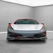 CONVERSION BODY KIT FOR FERRARI 488 2015 - 2020 upgrade to PISTA

Set includes:

Front Lip
Front Bumper Mesh
Front Bumper Trims
Front Bumper with Air Vent
Front Lid with Air Vent
Central Cosmetic Cover
Cosmetic Trims
Luggage
Front Wheelhouse
Side Skirts
Air Intake Flaps Vents Cover
Gas Cap
Rear Spoiler
Rear Bumper
Rear Diffuser

Material: Plastic with Carbon

Note: Professional installation is required