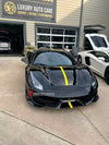 Conversion body kit Ferrari 488 Pista for Ferrari 488 2015+

Set include:

Front bumper
Carbon front lip 
Carbon hood/bonnet
Carbon side skirts add-ons
Rear bumper
Carbon rear diffuser
Rear decklid spoiler
Material: Autoclaved fiberglass and dry carbon fiber

Note: Professional installation is required

Production time: 14 Days