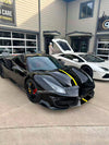 Conversion body kit Ferrari 488 Pista for Ferrari 488 2015+

Set include:

Front bumper
Carbon front lip 
Carbon hood/bonnet
Carbon side skirts add-ons
Rear bumper
Carbon rear diffuser
Rear decklid spoiler
Material: Autoclaved fiberglass and dry carbon fiber

Note: Professional installation is required

Production time: 14 Days