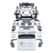 CONVERSION BODY KIT for JETOUR T2 TRAVELLER 2024+ UPGRADE to LAND ROVER DEFENDER L663 2020+ FORZA PERFORMANCE custom fit LM Style
Set includes:

Front Lip
Front Bumper Assembly
Front Grille
Hood Bonnet
Roof Light Bar
Front Fenders
Fender Flares
Rear Fenders
Roof Spoiler
Tail Lights
Rear Bumper Assembly
Rear Diffuser
Exhaust Tips
Material: Plastic

NOTE: Professional installation is required.