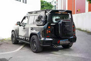 CONVERSION BODY KIT for JETOUR T2 TRAVELLER 2024+ UPGRADE to LAND ROVER DEFENDER L663 2020+

Set includes:
Front Lip
Front Bumper Assembly
Front Grille
Headlights
Hood Bonnet
Fender Flares
Tail Lights
Rear Bumper Assembly
Rear Diffuser
Exhaust Tips

Material: Plastic

NOTE: Professional installation is required.