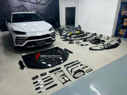 CONVERSION BODY KIT for LAMBORGHINI URUS 2018 - 2022 upgrade to PERFORMANTE

Set includes:

Front Lip
Front Bumper Assembly
Hood
Fender Flares
Side Mirror Covers
Side Skirts
Rear Trunk Spoiler
Roof Spoiler
Rear Bumper Asembly
Rear Diffuser
Interior Covers
Interior Trims

Material: Plastic + Carbon

Note: Professional installation is required.