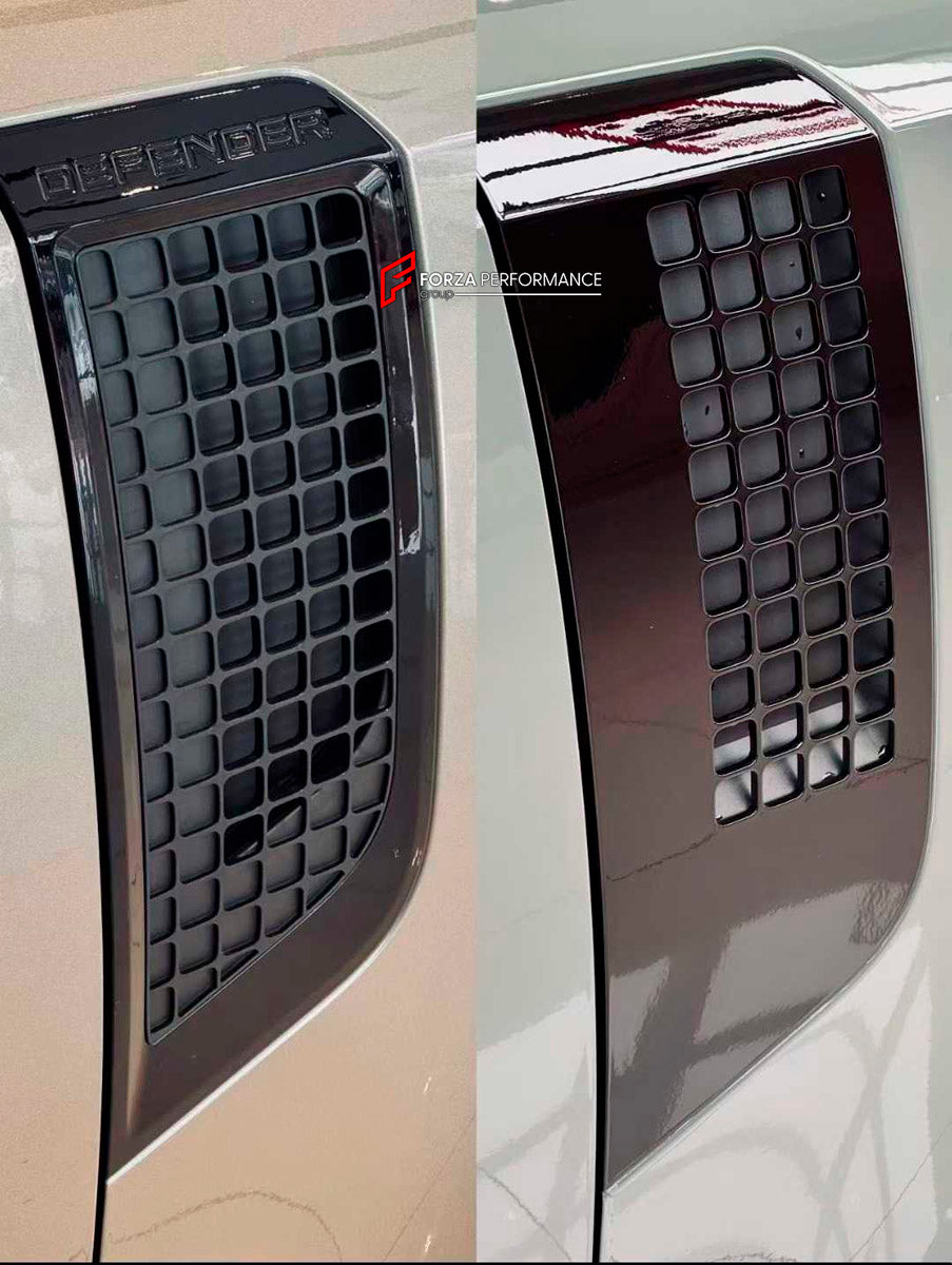 CONVERSION UPGRADE FACELIFT OLD TO NEW BODY KIT for Land Rover Defender L663 2020 - 2025 to Defender L663 Facelift 2026+
Set includes:

Front Headlights
Front Bumper Add ons
Front Hood Trims
Front Fender Vents
Rear Tail Lights Covers
Rear Bumper Add ons
Material: Plastic

NOTE: Professional installation is required.