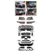 CONVERSION UPGRADE FACELIFT OLD TO NEW BODY KIT for Land Rover Discovery 5 2017 - 2020 to Discovery 5 2021+
Set includes:

Front Lip
Front Bumper Assembly
Front Headlights
Front Grille
Rear Bumper Assembly
Tail Lights
Rear Diffuser
Material: Plastic

NOTE: Professional installation is required.