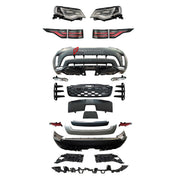 CONVERSION UPGRADE FACELIFT OLD TO NEW BODY KIT for Land Rover Discovery 5 2017 - 2020 to Discovery 5 2021+
Set includes:

Front Lip
Front Bumper Assembly
Front Headlights
Front Grille
Rear Bumper Assembly
Tail Lights
Rear Diffuser
Material: Plastic

NOTE: Professional installation is required.