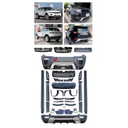 CONVERSION UPGRADE FACELIFT OLD TO NEW BODY KIT for Land Rover Range Rover Evoque 2010+ to Evoque Dynamic 2016+
Set includes:

Front Bumper Assembly
Front Grille
Side Skirts
Rear Bumper Assembly
Rear Diffuser
Material: Plastic

NOTE: Professional installation is required.