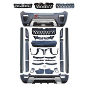 CONVERSION UPGRADE FACELIFT OLD TO NEW BODY KIT for Land Rover Range Rover Evoque 2010+ to Evoque Dynamic 2016+
Set includes:

Front Bumper Assembly
Front Grille
Side Skirts
Rear Bumper Assembly
Rear Diffuser
Material: Plastic

NOTE: Professional installation is required.