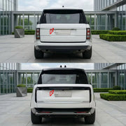 CONVERSION BODY KIT for LAND ROVER RANGE ROVER L405 2012 - 2021 UPGRADE to RANGE ROVER L460 2021+

Set includes:
Front Lip
Front Bumper Assembly
Front Grille
Headlights
Hood Bonnet
Front Fenders
Door Panels
Body Side Door Moldings
Side Skirts
Rear Fenders
Trunk Lid
Rear Bumper Assembly
Rear Diffuser

Material: Plastic

NOTE: Professional installation is required.