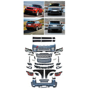 CONVERSION UPGRADE FACELIFT OLD TO NEW BODY KIT for Land Rover Range Rover Sport 2014 - 2017 to Sport Facelift 2022+
Set includes:

Front Lip
Front Bumper Assembly
Front Grille
Fenders
Side Skirts
Rear Bumper Assembly
Rear Diffuser
Exhaust Tips
Material: Plastic

NOTE: Professional installation is required.