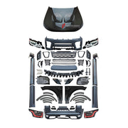 CONVERSION UPGRADE FACELIFT OLD TO NEW BODY KIT for Land Rover Range Rover Sport 2014 - 2017 to Sport SVR Facelift 2022+
Set includes:

Front Lip
Front Bumper Assembly
Front Grille
Fenders
Side Skirts
Rear Bumper Assembly
Rear Diffuser
Exhaust Tips
Material: Plastic

NOTE: Professional installation is required.