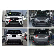 CONVERSION BODY KIT for LAND ROVER RANGE ROVER SPORT L494 2013 - 2018 UPGRADE to SVR L494 FACELIFT 2017 - 2022 FORZA PERFORMANCE custom fit SVR Style

Set includes:
Front Bumper Assembly
Front Grille
Headlights
Front Fenders
Side Skirts
Tail Lights
Rear Bumper Assembly
Exhaust Tips

Material: Plastic

NOTE: Professional installation is required.