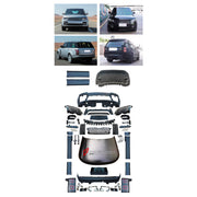 CONVERSION UPGRADE FACELIFT OLD TO NEW BODY KIT for Land Rover Range Rover Vogue 2013 - 2017 to Vogue 2022+
Set includes:

Front Bumper Assembly
Front Grille
Hood Bonnet
Side Skirts
Rear Bumper Assembly
Rear Diffuser
Exhaust Tips
Material: Plastic

NOTE: Professional installation is required.