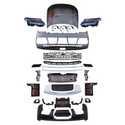 CONVERSION UPGRADE FACELIFT OLD TO NEW BODY KIT for Land Rover Range Rover Vogue 2013 - 2017 to Vogue 2023+
Set includes:

Front Lip
Front Bumper Assembly
Front Grille
Hood Bonnet
Rear Bumper Assembly
Rear Diffuser
Exhaust Tips
Material: Plastic

NOTE: Professional installation is required.
