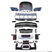 CONVERSION UPGRADE FACELIFT OLD TO NEW BODY KIT for Land Rover Range Rover Vogue 2013 - 2017 to Vogue 2023+
Set includes:

Front Bumper Assembly
Front Grille
Hood Bonnet
Rear Bumper Assembly
Rear Diffuser
Exhaust Tips
Material: Plastic

NOTE: Professional installation is required.