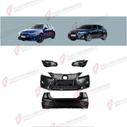 CONVERSION BODY KIT for LEXUS CT200 2011 - 2017 UPGRADE to CT200 FACELIFT 2017 - 2022

Set includes:
Front Bumper Assembly
Front Grille
Headlights
Tail Lights
Rear Bumper Assembly
Rear Diffuser

Material: Plastic

NOTE: Professional installation is required.