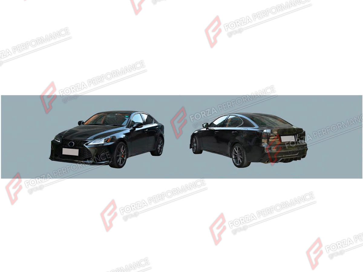 CONVERSION UPGRADE FACELIFT OLD TO NEW BODY KIT for Lexus IS250 2005 - 2013 to IS250 Facelift 2020+
Set includes:

Front Lip
Front Bumper Assembly
Front Grille
Headlights
Tail Lights
Rear Bumper Assembly
Rear Diffuser
Exhaust Tips
Material: Plastic

NOTE: Professional installation is required.