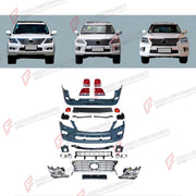 CONVERSION UPGRADE FACELIFT OLD TO NEW BODY KIT for Lexus LX570 J200 2007 - 2012 to LX570 J200 Facelift 2012 - 2015
Set includes:

Front Bumper Assembly
Front Grille
Headlights
Tail Lights
Rear Bumper Assembly
Material: Plastic

NOTE: Professional installation is required.