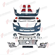 CONVERSION UPGRADE FACELIFT OLD TO NEW BODY KIT for Lexus LX570 J200 2007 - 2012 to LX570 J200 Facelift 2012 - 2015
Set includes:

Front Bumper Assembly
Front Grille
Headlights
Tail Lights
Rear Bumper Assembly
Material: Plastic

NOTE: Professional installation is required.
