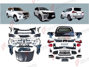 CONVERSION BODY KIT for LEXUS LX570 J200 2007 - 2015 UPGRADE to LX570 J200 FACELIFT 2015 - 2023 FORZA PERFORMANCE custom fit TRD Style
Set includes:

Front Bumper Assembly
Front Grille
Front Fenders
License Plate
Side Mirror Covers
Side Skirts
Rear Fenders
Tail Lights
Rear Bumper Assembly
Rear Diffuser
Material: Plastic

NOTE: Professional installation is required.