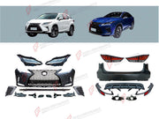 CONVERSION BODY KIT for LEXUS RX300 AL20 2015 - 2019 UPGRADE to RX300 AL20 FACELIFT 2019 - 2023 FORZA PERFORMANCE custom fit Sport Style

Set includes:
Front Bumper Assembly
Front Grille
Headlights
Tail Lights
Rear Bumper Assembly
Rear Diffuser

Material: Plastic

NOTE: Professional installation is required.