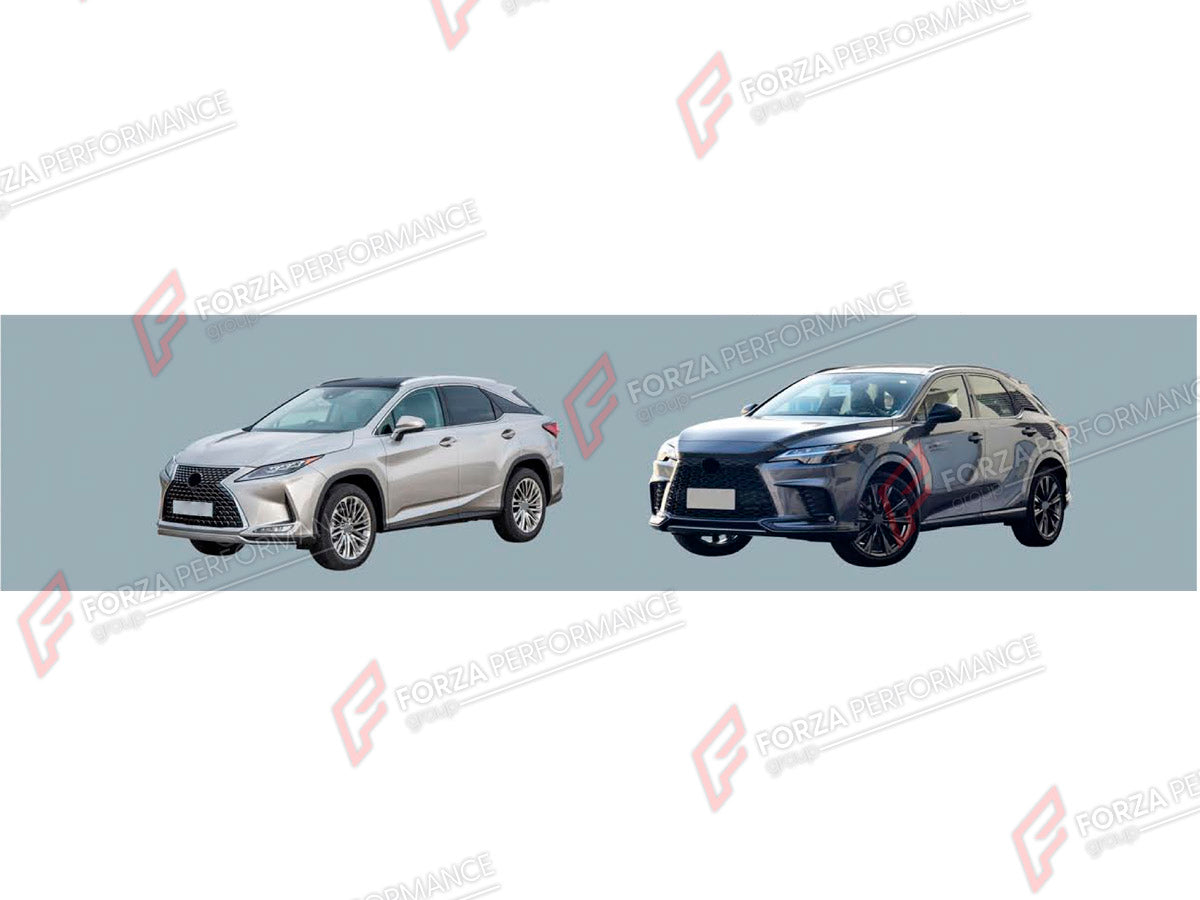 CONVERSION BODY KIT for LEXUS RX300 AL20 FACELIFT 2019 - 2023 UPGRADE to RX300 AL30 2022+ FORZA PERFORMANCE custom fit Sport Style

Set includes:
Front Bumper Assembly

Material: Plastic

NOTE: Professional installation is required.